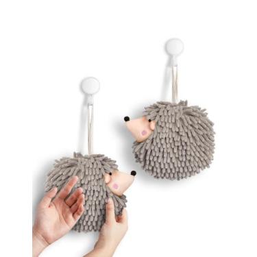 Imagem de Toalhas de mão Sophie & Panda Fuzzy Ball (conjunto de 2) cinza