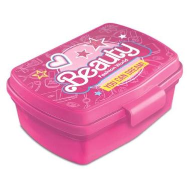 Imagem de Lancheira Plástica Infantil Divisória Trava Comida Lanche Escolar - Us