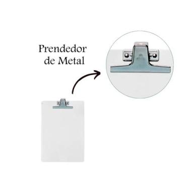 Imagem de Prancheta Acrílico A4 Prendedor De Metal Novacril - Kit 5 Unid.