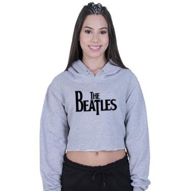 Imagem de Cropped Moletom Feminino The Beatles Banda Rock - Lafre, Cinza, M