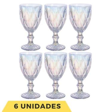 Imagem de 6 Taça Diamante 340ML Furta Cor Eventos Água Suco Rainbow - PRATICASA,