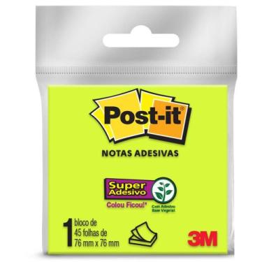 Imagem de Bloco adesivo 3M post-it 76X76mm verde 45 folhas