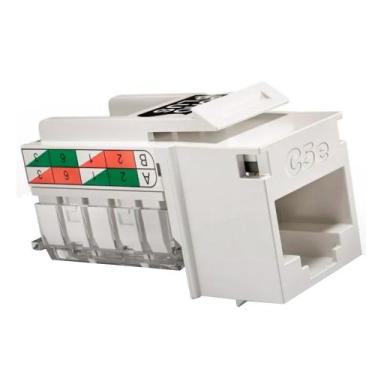 Imagem de Conector Femea Keystone Jack RJ45 Furukawa Sohoplus CAT5E T568AB Branc