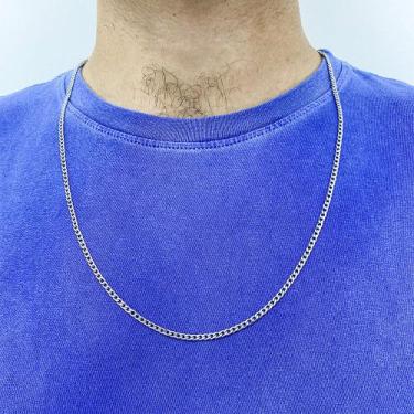 Imagem de Corrente Cordao Masculino Grumet Fina Aço Inox Prata - Papillon Semi J