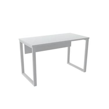 Imagem de Mesa de Escritório Pé Tubular PE25 em MDP 120 x 60 cm Branca com Base 