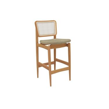 Imagem de Banqueta Sala de Jantar Liz 1BMM009CA Premium Madeira Maciça 1 Un Carvalho/Boucle Bege/Tela Bege - Kappesberg