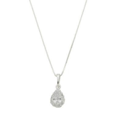 Imagem de Colar Feminino 50cm Prata 925 Ponto De Luz Gota Cravejado Zirconia - D