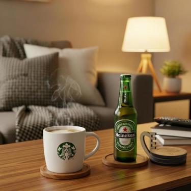 Imagem de Conjunto Porta Copos MDF 6mm com Suporte Xícara  6 Peças Decorativas G