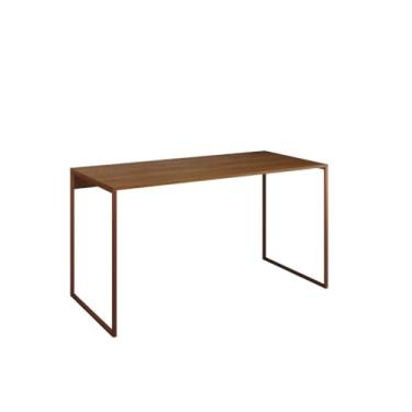 Imagem de Mesa Escrivaninha Para Escritório Industrial Grécia Base Ferro Tampo de 120x53cm em Madeira(COBRE/AMÊNDOA)