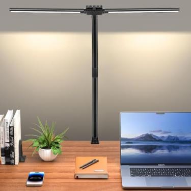 Imagem de Lâmpada de Mesa de Led com Cabeça Dupla, Luminaria de Mesa, Luminária De Mesa, Lâmpada de Mesa Do Escritório, Abajur de Mesa com Braço Duplo, Luminaria de Mesa Led, Última Lâmpada de Escritório