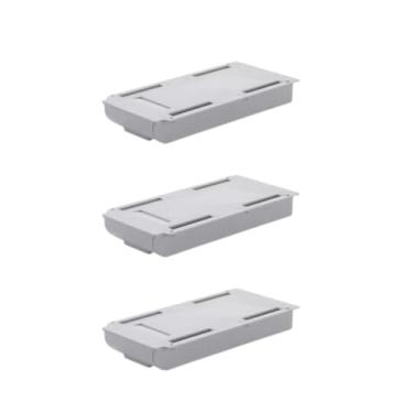 Imagem de Gaveta Adesiva Secreta Organizadora Multiuso Mesa 22x15cm(3 UN. Cinza)