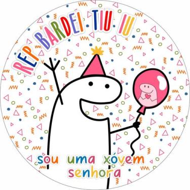 Imagem de Painel de Tecido Sublimado Redondo Aniversário Flork  RepBardei Sou Um