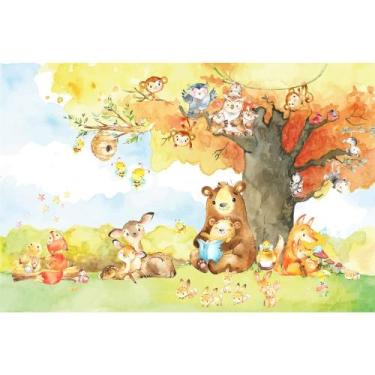 Imagem de Painel De Lona Animais Floresta e Bosque Amigos Aquarela - Fabrika de 