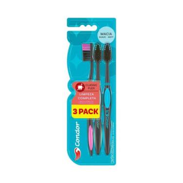Imagem de Kit Escova de Dente Condor Classic Flex Macia c/3un