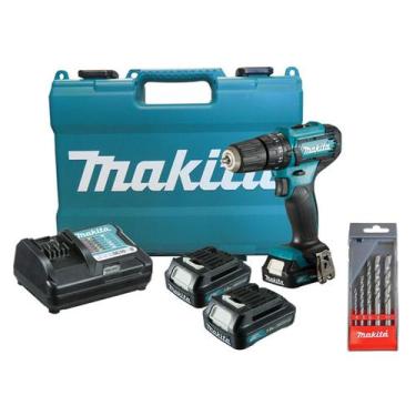 Imagem de Parafusadeira Furadeira de Impacto Makita 12V, com 2 Baterias, Carrega