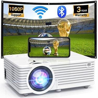 Imagem de Projetor LCD de 4500 lúmens - suporte Full HD 1080p, mini projetor portátil compatível com HDMI, USB, AV, TF, VGA, smartphones, TV Stick, PS4, DVD Player, Home Theater Entertainment
