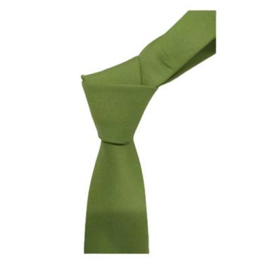 Imagem de Gravata Clássica Semi Slim Verde Oliva  16 Unidades - RR Gravatas