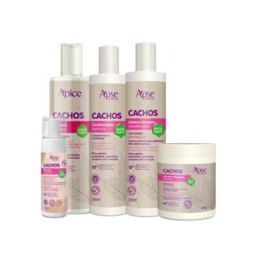 Imagem de Kit Shampoo, Condicionador, Gelatina, Ativador e Mousse Cachos - Ápice