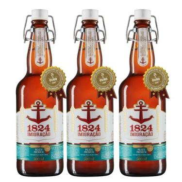 Imagem de Kit 3 Cerveja Artesanal Imigração 1824 Pilsen Premium 500ml
