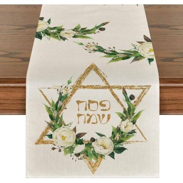 Imagem de Caminho De Mesa Decoração Estrela Davi Judaico Hebraico 2