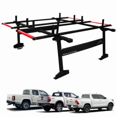 Imagem de Rack Duplo Alto com Porta Escadas Roletes 1,80m Preto Picapes Grandes 