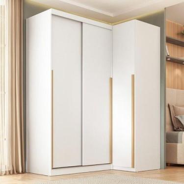 Imagem de Guarda-roupa Modular de Canto 2 Peças 3 Portas com 2 Portas de Correr 