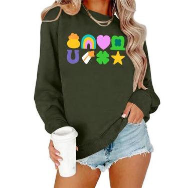 Imagem de Camisa Ithalt St Patricks Day Lucky Shamrock para mulheres