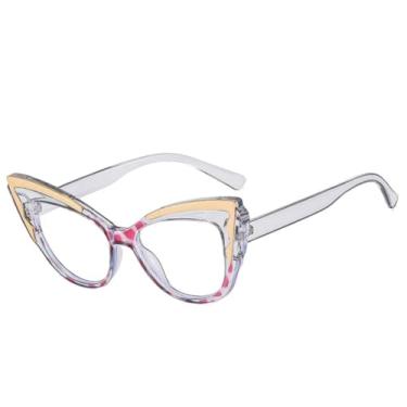 Imagem de VFDHN Armação de óculos retrô feminina e masculina, óculos clássicos da moda (cinza)