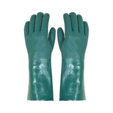 Imagem de Luva De Pvc Forrada Palma Aspera 35cm - plastcor, 45cm