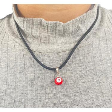 Imagem de Cordão De Pescoço Olho Grego Vermelho Redondo 0,5 cm