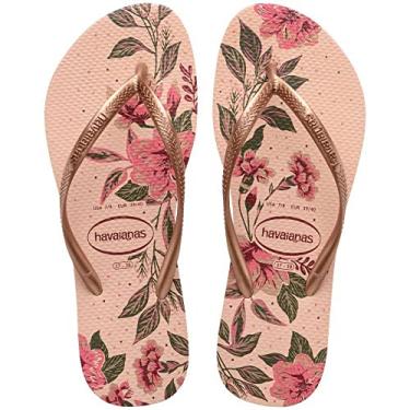 Imagem de Chinelo Slim Organic, Havaianas, Feminino, Rosa Ballet/Dourado Blush, 41/42