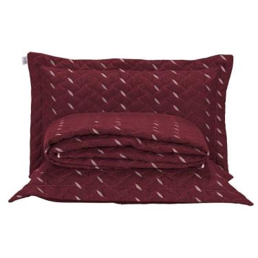 Imagem de Cobre Leito Bordado 400 Fios Heitor Casal Queen 100% Poliéster - Vermelho