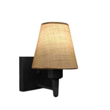 Imagem de Arandela Quadrada Md-2034 Preto Cúpula Em Tecido Cone Palha - Bivolt