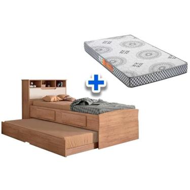 Imagem de Colchão Solteiro Pérola Polar (2un) + Bicama Ravena Cinamomo-off White