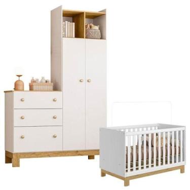 Imagem de Berço Americano Infantil Mini Cama 4315 E Guarda Roupa Com Cômoda 4970