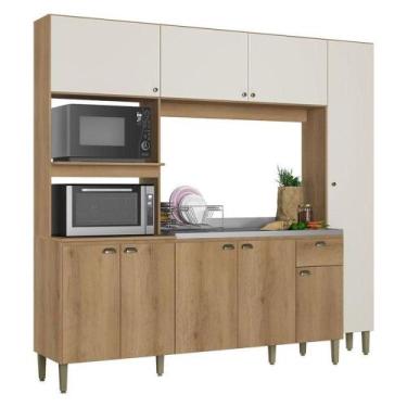 Imagem de Cozinha Compacta Moderna Capuccino Off White Acetinado - Thb - THB MÓV