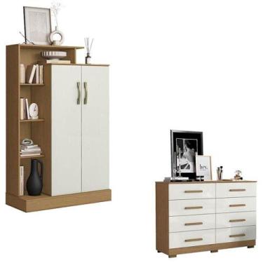 Imagem de Cômoda 8 Gavetas 2014148 E Armário Multiuso Florença 2000199 Atacama O