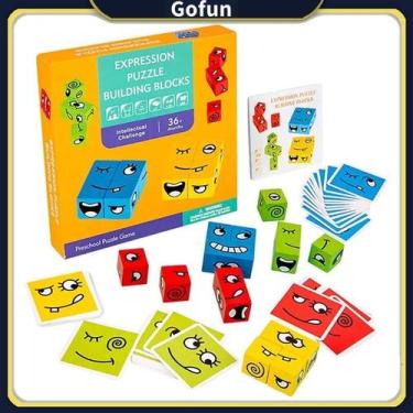Imagem de Jogo de quebra-cabeça Emoji Cube Face Change com sino para crianças e 