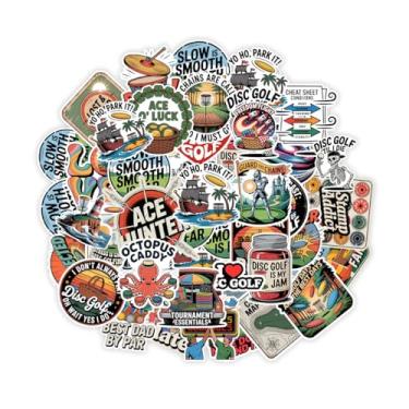 Imagem de Pacote de adesivos de golfe de disco de 60 peças – designs divertidos de golfe com correntes, frisbees, torneios, caddies de golfe e citações esportivas – perfeito para amantes de golfe de disco