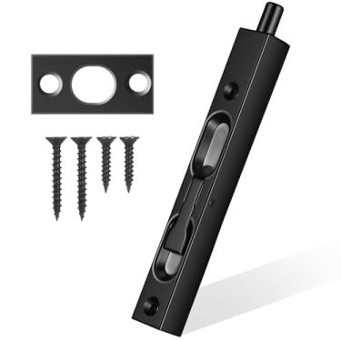 Imagem de Fechadura de porta francesa com parafuso nivelado, fechaduras de segurança ocultas de 15 cm para portas francesas Parafusos de trava de descarga cromados resistentes, trava de trava de alavanca de