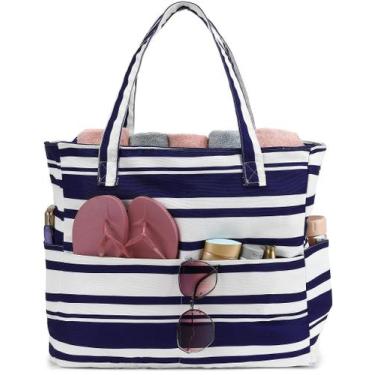 Imagem de Bolsa de praia LEDAOU, bolsa feminina impermeável à prova de areia com