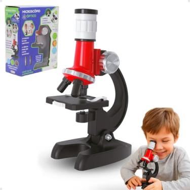 Imagem de Microscópio Óptico Infantil Educativo com Acessórios – Brinquedo Científico para Crianças Curiosas e Estudiosas