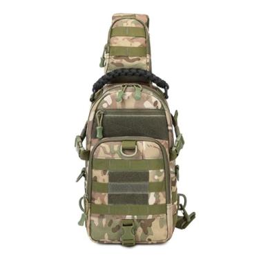 Imagem de Mochila de caminhada masculina bolsa de peito pequena bolsa tipo estilingue para homens crossbody à prova d'água e respirável compatível com compartimento para iPad bolsa de bicicleta