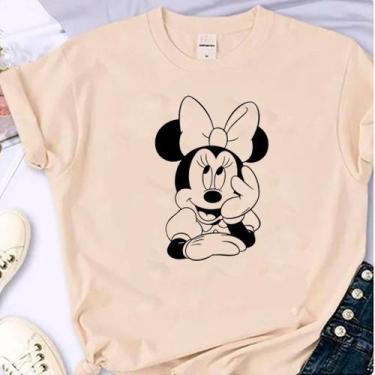 Imagem de T-shirt Blusa Linda Mickey Minnie Mouse Fofa Camiseta Feminina Camisa 
