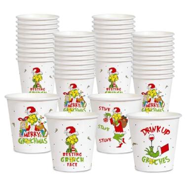 Imagem de IDEAPRON Copos de papel engraçados para banheiro de Natal, pacote com 200 copos pequenos descartáveis de 85 g, copo de enxaguante bucal de Natal para suprimentos de decoração de festa de banheiro