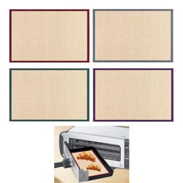 Imagem de Forros para torradeira Ninja 2 em 1, 4 peças para acessórios de bandeja de migalhas Ninja Foodi, assadeira para Ninja ST100/ST101 Foodi, almofada de silicone reutilizável para máquina de fazer pão