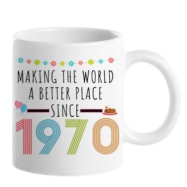Imagem de Choinn 1970 Presentes de aniversário de 56 anos para mulheres e homens, 56 anos, presente de aniversário, caneca de café para mãe, pai, avó, vovô, ideias de presentes de aniversário de 56 anos, Dia