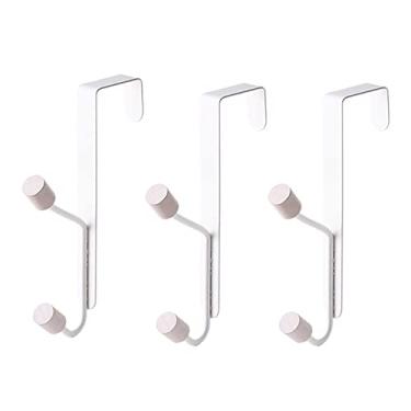 Imagem de Ganchos de porta de chuveiro, pacote com 3 ganchos de toalha duplos para banheiro, porta de chuveiro de vidro sem moldura, cabide de banheiro de aço inoxidável resistente sem perfuração