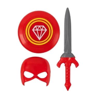 Imagem de Kit Fantasia Infantil Capitão América Máscara Escudo Espada