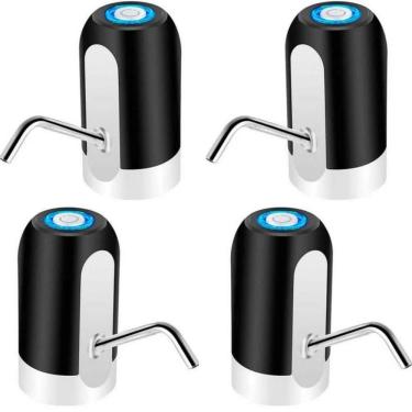 Imagem de Kit 4 Bomba Dispenser Recarregável Usb Bebedouro Galão Preto